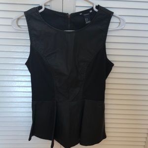 Faux Leather Peplum